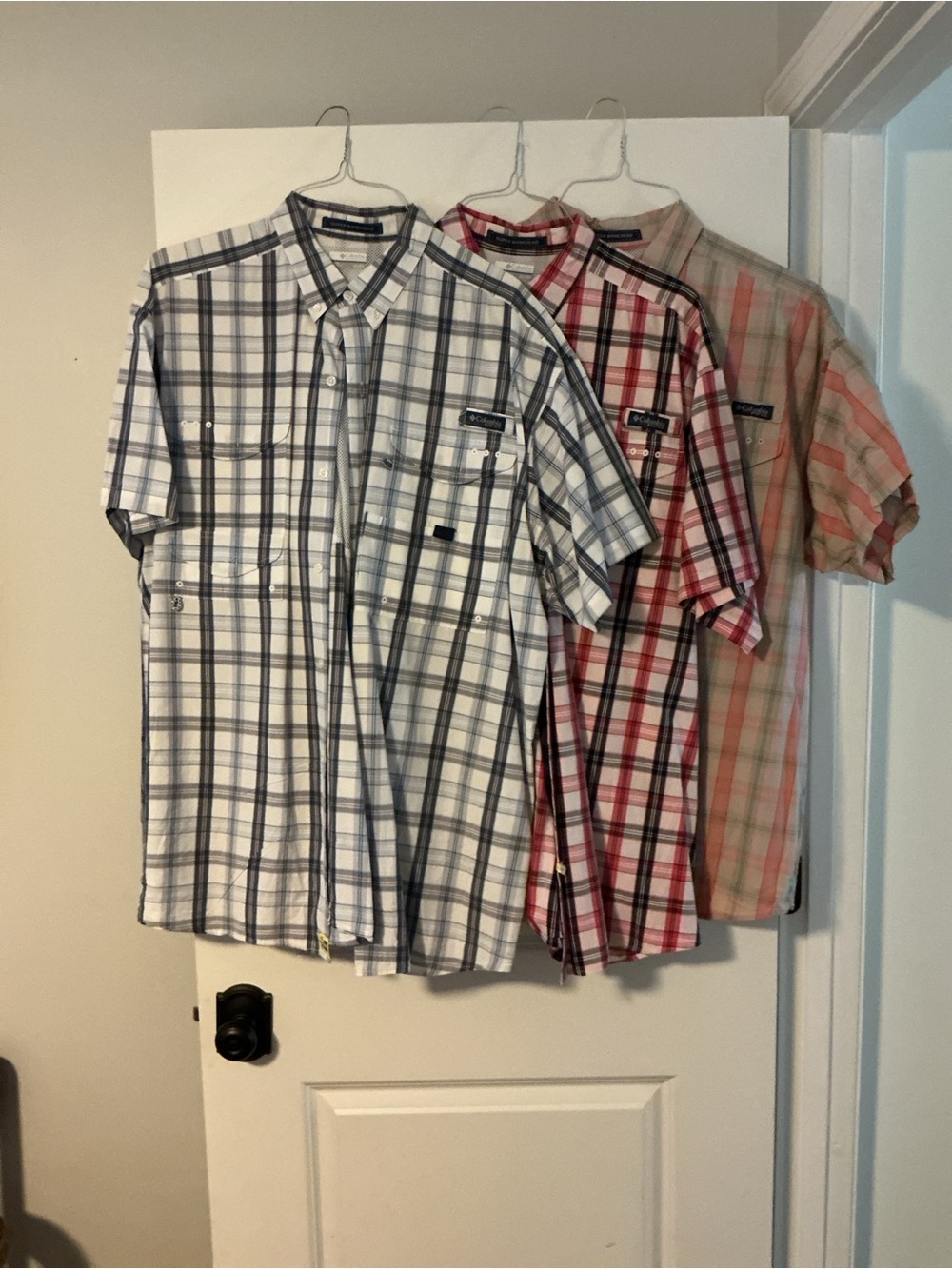 Columbia Men’s Short-Sleeve Plaid Button-Down Shirt - Blue/White